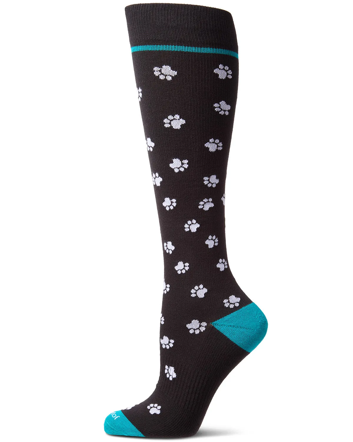 Unisex "Paw Prints" Cotton Blend Knee-High Moderate Compression Socks sold by MeMoi