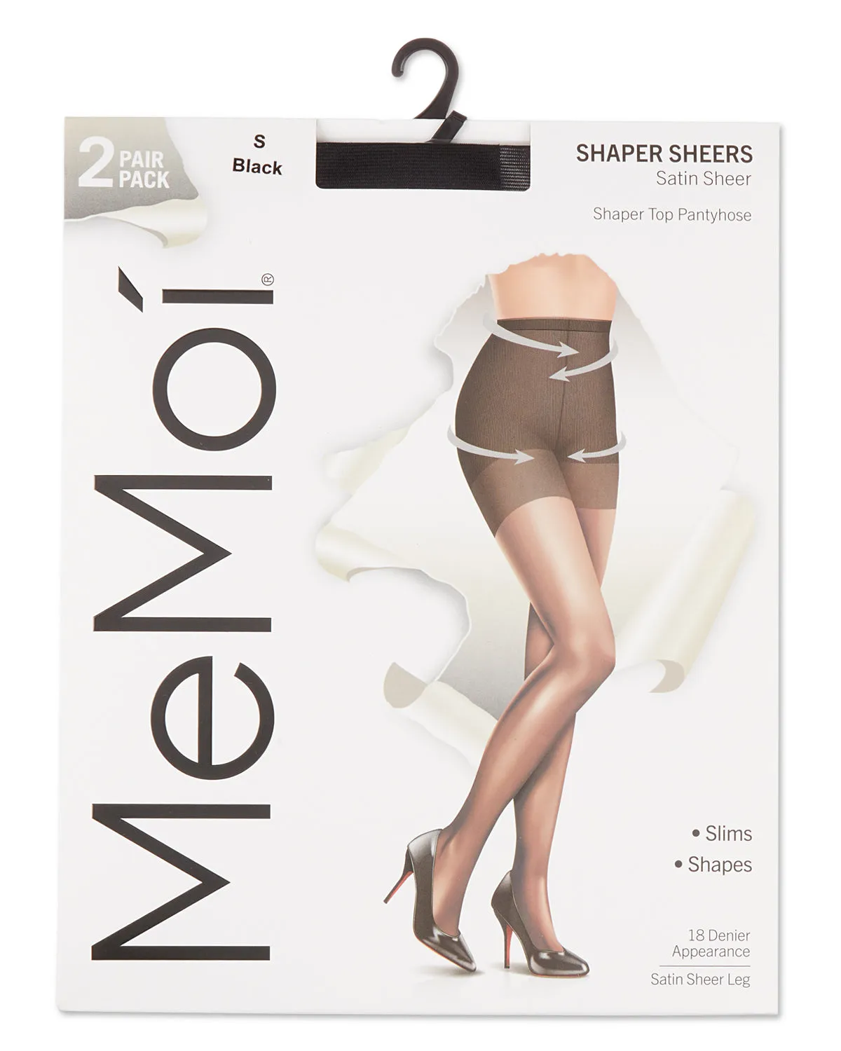 2 Pair Women's Satin Sheer Shaper Top Pantyhose sold by MeMoi product image thumbnail 3