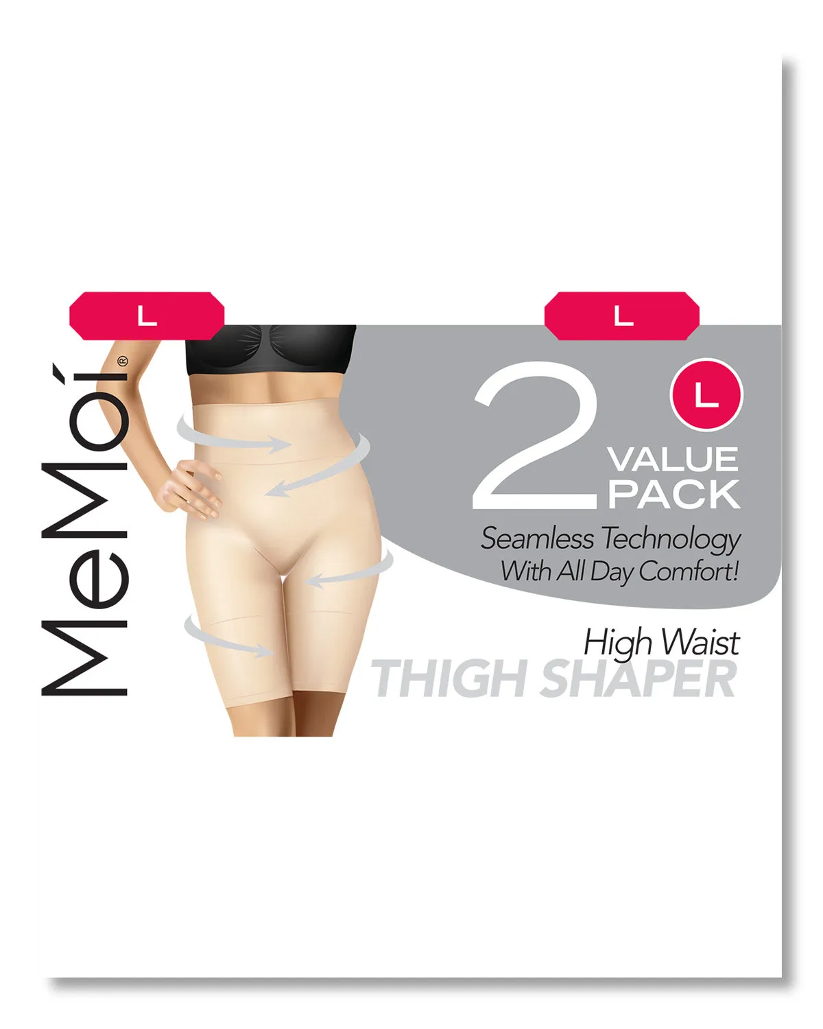2 Pair Women's High-Waist Thigh Shapers sold by MeMoi product image thumbnail 3