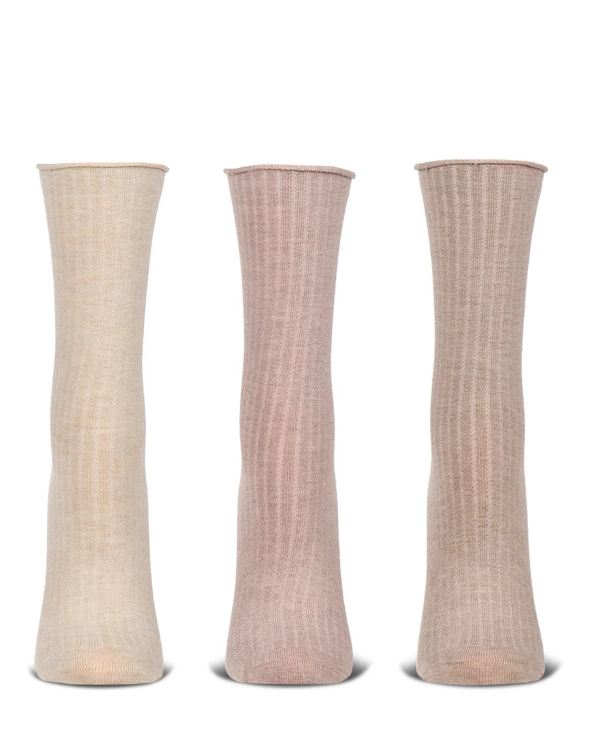 3 Pair Women's Silky-Soft Roll-Top Crew Socks sold by MeMoi product image thumbnail 3