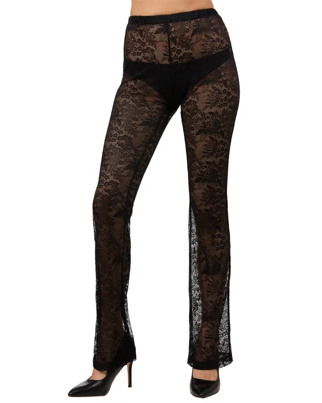 Women's Sheer Floral Lace Slightly Flared Legging sold by MeMoi