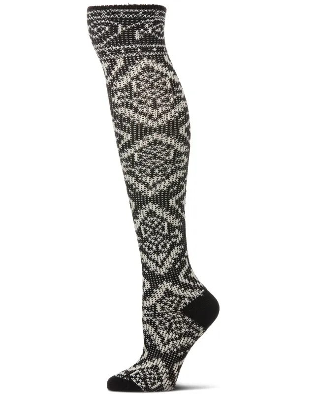 Women's Damask Acrylic and Wool Blend Over The Knee Socks sold by MeMoi