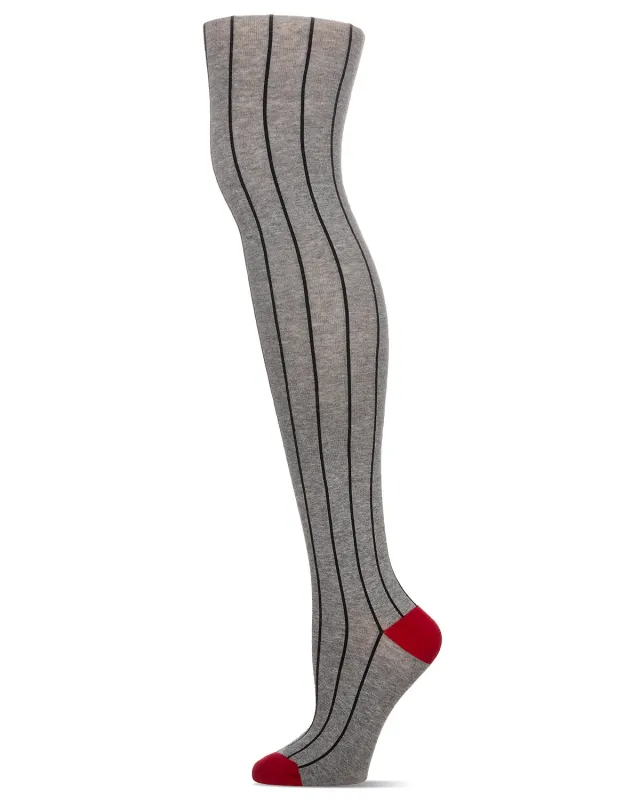 Women's Cozy Cotton Blend "Hot Pinstripe" Sweater Tights sold by MeMoi