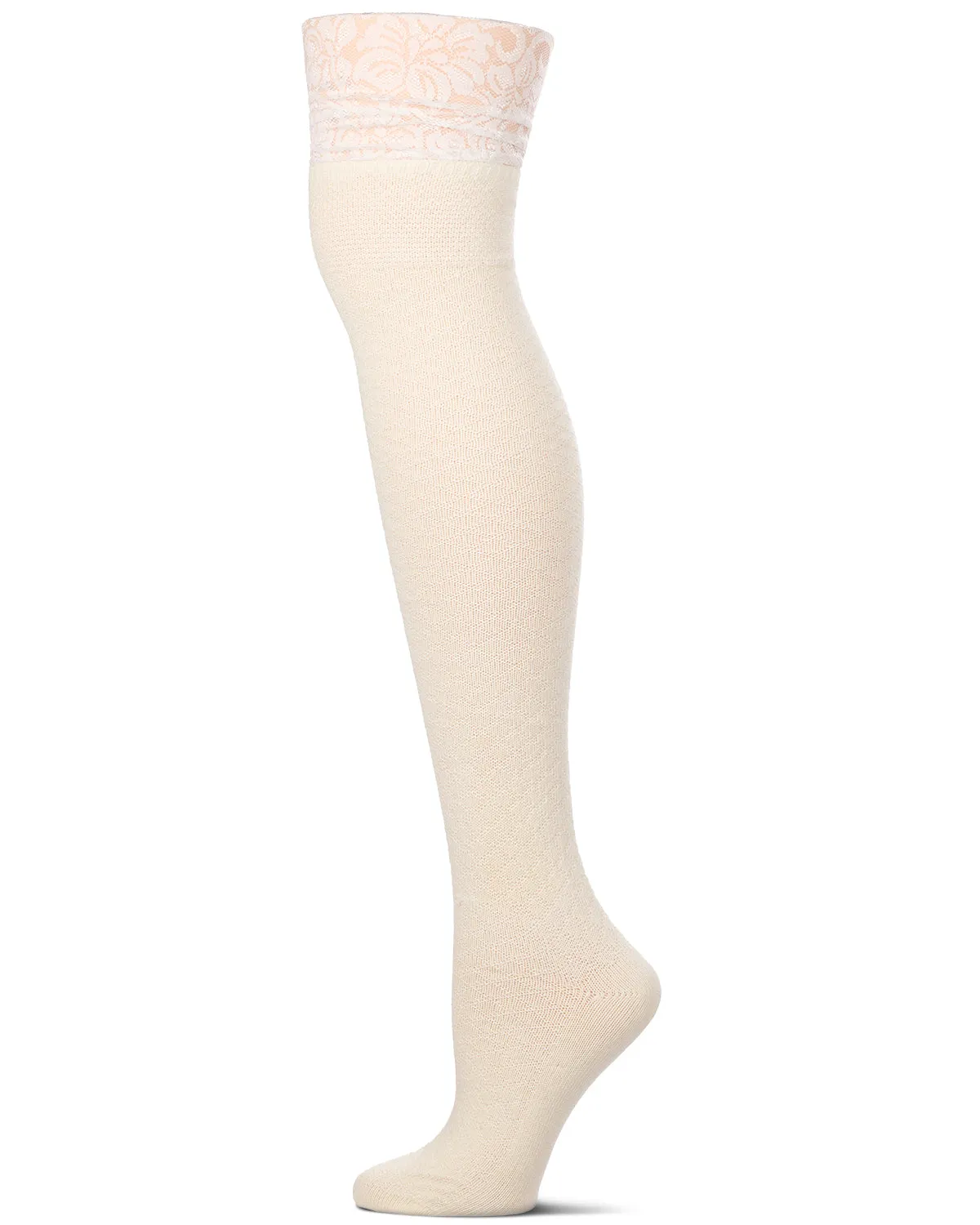 Femme Lace Cotton Blend Over The Knee Sock sold by MeMoi