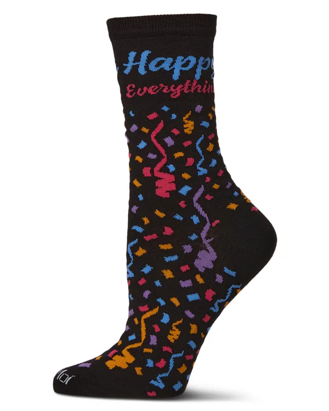 Women's "Happy Everything" Rayon from Bamboo Blend Crew Socks sold by MeMoi