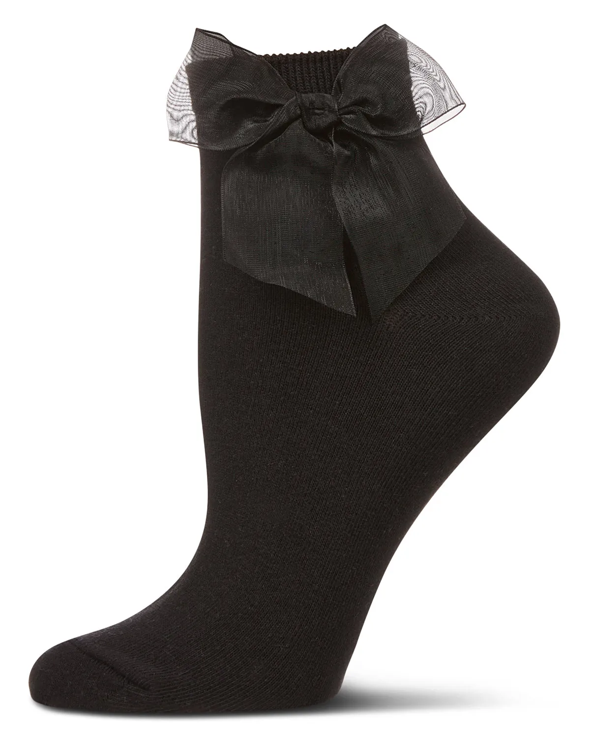 Women's Cotton Rich Tulle Bow Trimmed Ankle Sock sold by MeMoi product image thumbnail 2