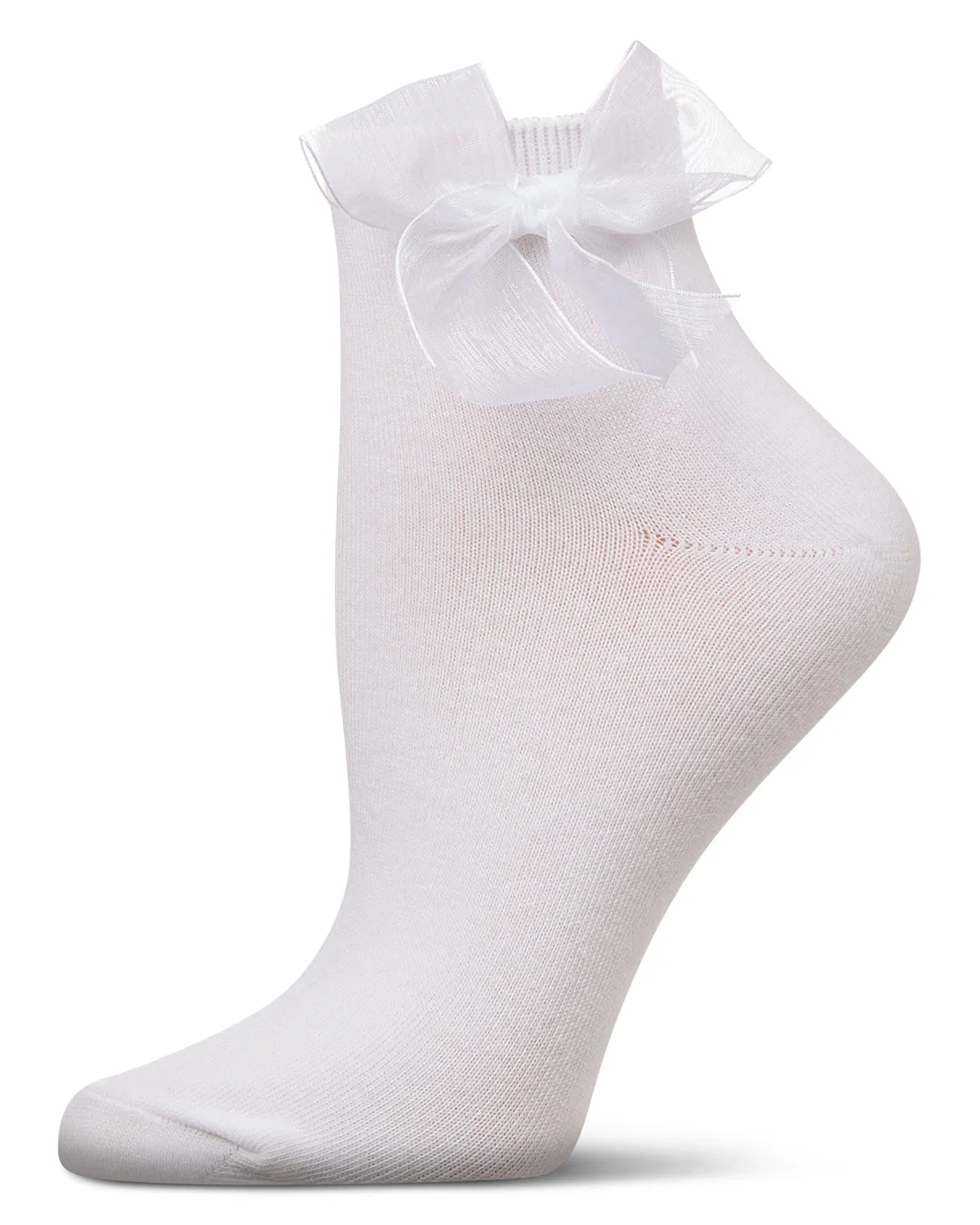 Women's Cotton Rich Tulle Bow Trimmed Ankle Sock sold by MeMoi product image thumbnail 3