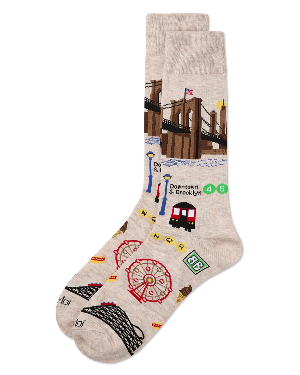 Men's Brooklyn Themed Rayon From Bamboo Crew Sock sold by MeMoi product image thumbnail 3