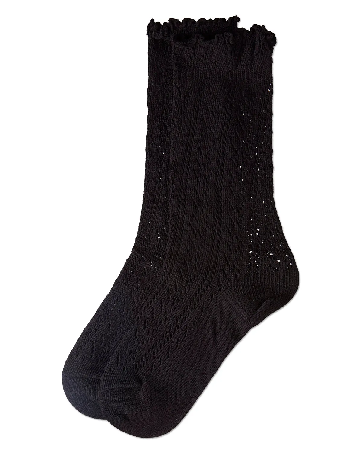 Women's Ruffle Pointelle Crew Socks sold by MeMoi product image thumbnail 5