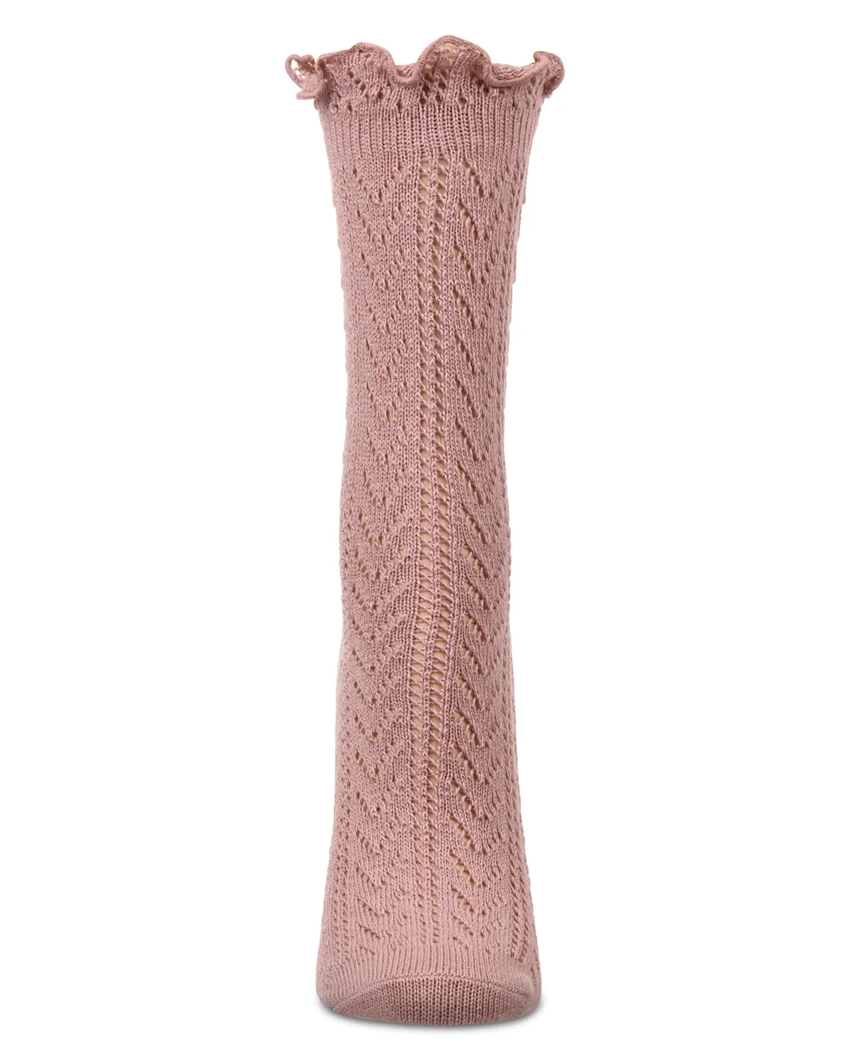 Women's Ruffle Pointelle Crew Socks sold by MeMoi product image thumbnail 3