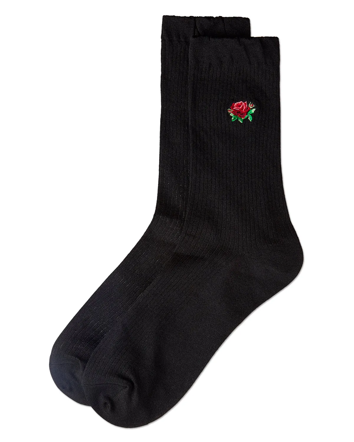 Women's Rose Embroidered Crew Socks sold by MeMoi product image thumbnail 3