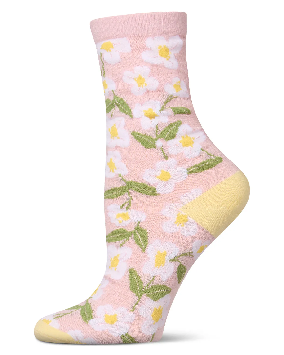 Women's Daisy Pointelle Crew Socks sold by MeMoi product image thumbnail 2