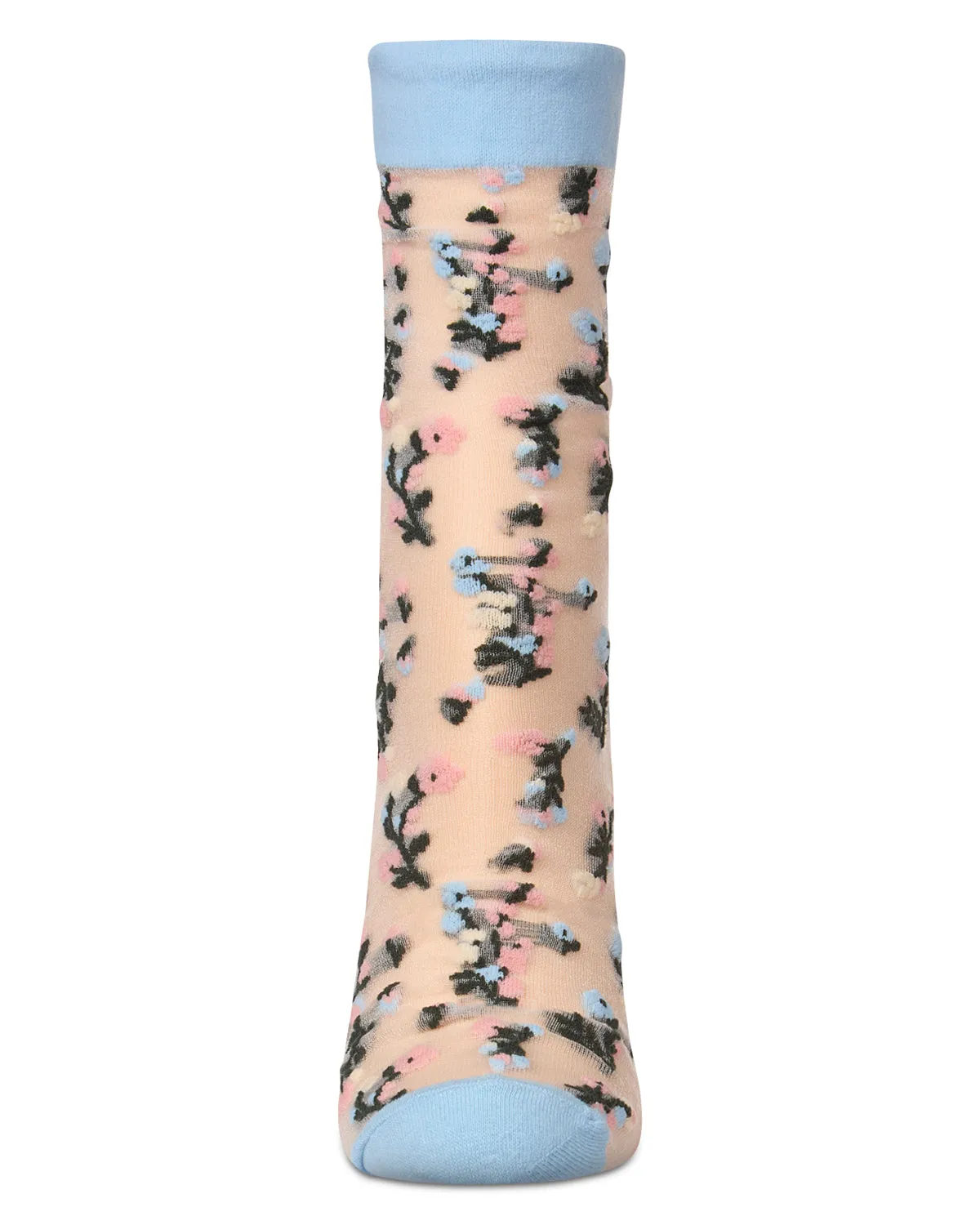 Women's Flowing Floral Sheer Crew Socks sold by MeMoi product image thumbnail 2
