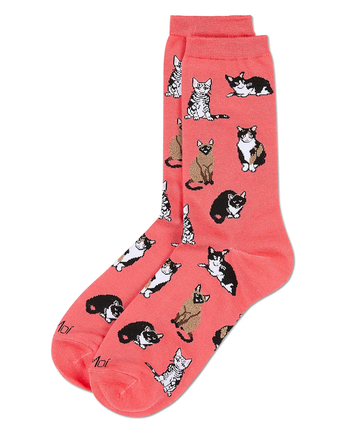 Women's Multi Cat Breed Bamboo Crew Socks sold by MeMoi product image thumbnail 3