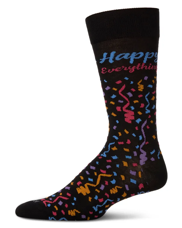 Men's Happy Everything Rayon From Bamboo Crew Socks sold by MeMoi