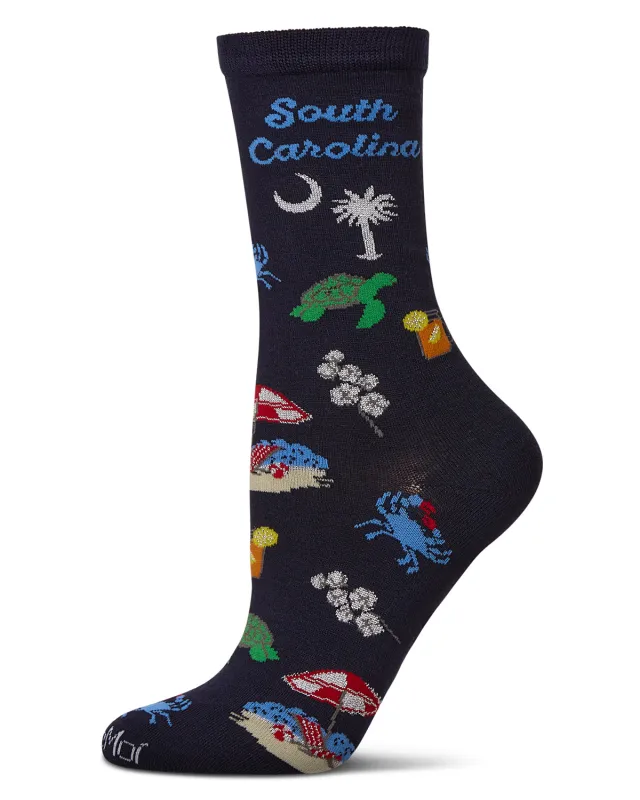Women's South Carolina Rayon From Bamboo Crew Socks sold by MeMoi