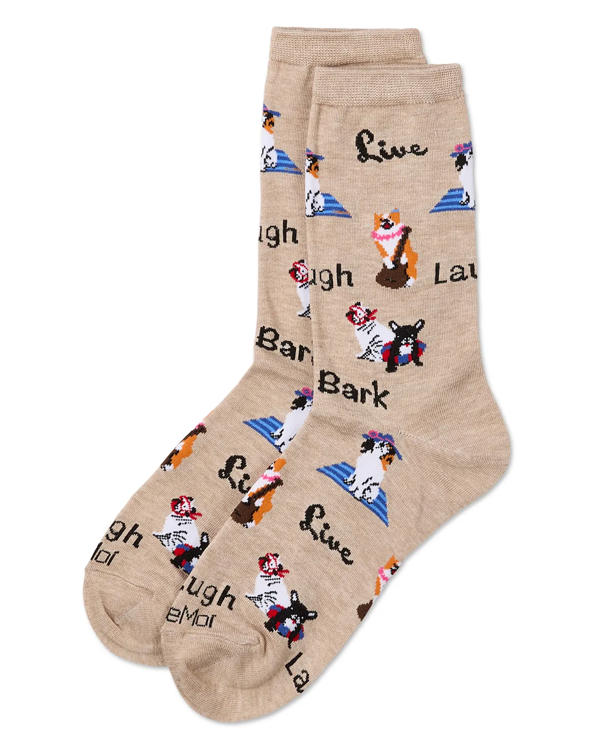 Women's Live Laugh Bark Rayon From Bamboo Crew Socks sold by MeMoi product image thumbnail 3