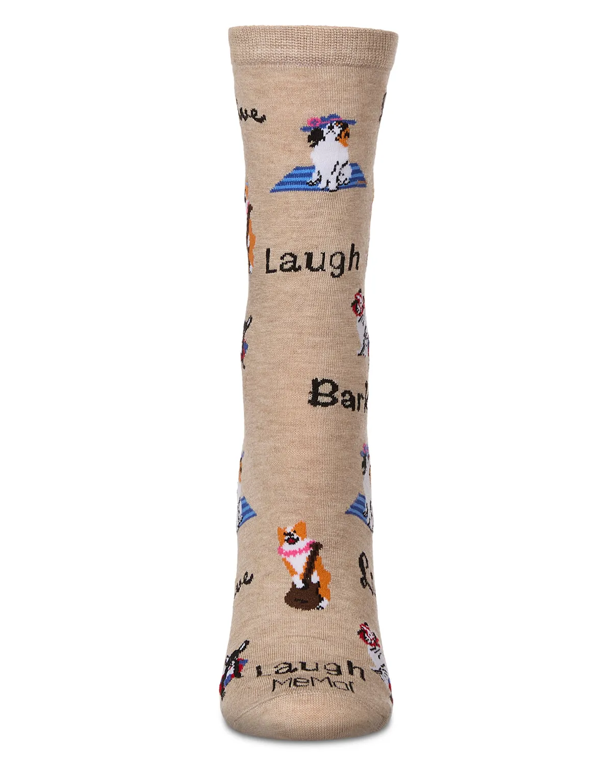Women's Live Laugh Bark Rayon From Bamboo Crew Socks sold by MeMoi product image thumbnail 2