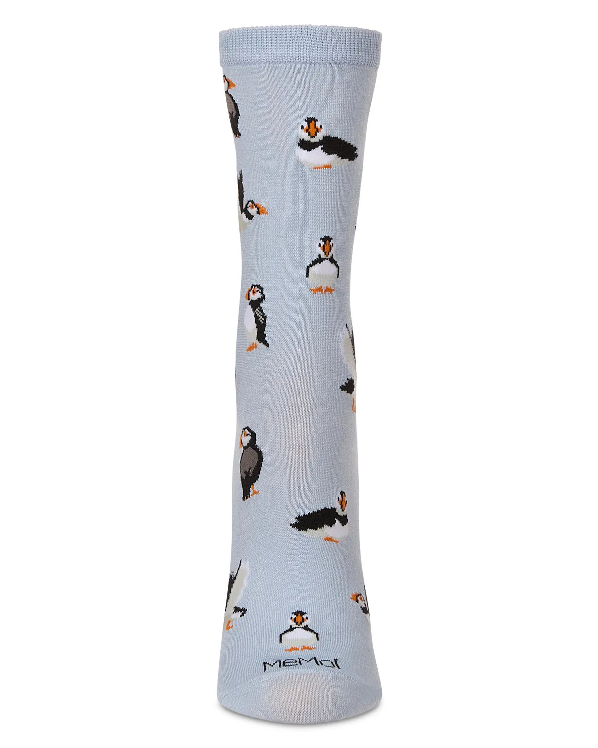 Women's Puffin Birds rayon From Bamboo Crew Socks sold by MeMoi product image thumbnail 2