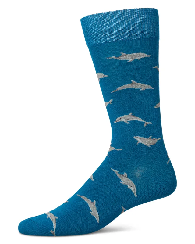 Men`s Dolphins Rayon from Bamboo Crew Socks sold by MeMoi