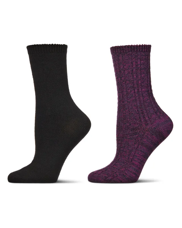 Women's 2 Pair Pack Waterfall Crew Socks sold by MeMoi