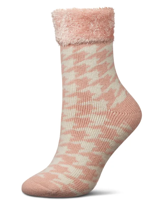 Women's Houndstooth Plush Cabin Socks sold by MeMoi