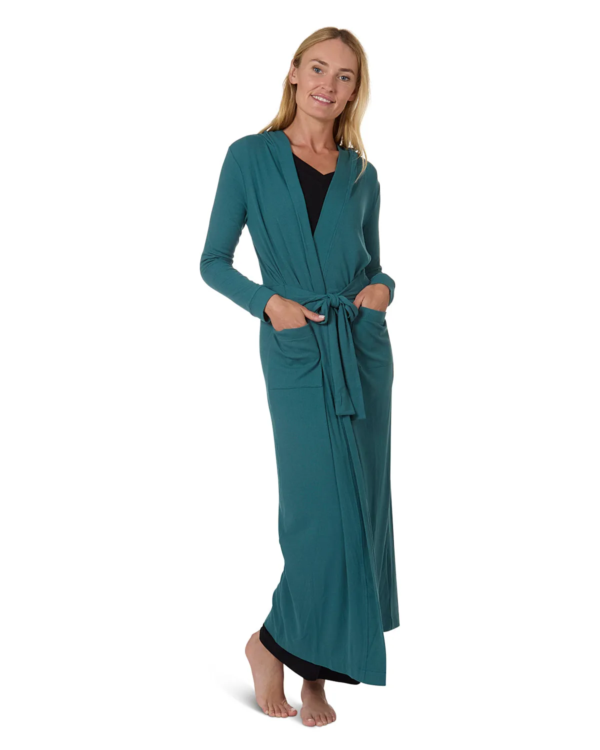 Women's Long Ribbed Morning Robe sold by MeMoi product image thumbnail 2