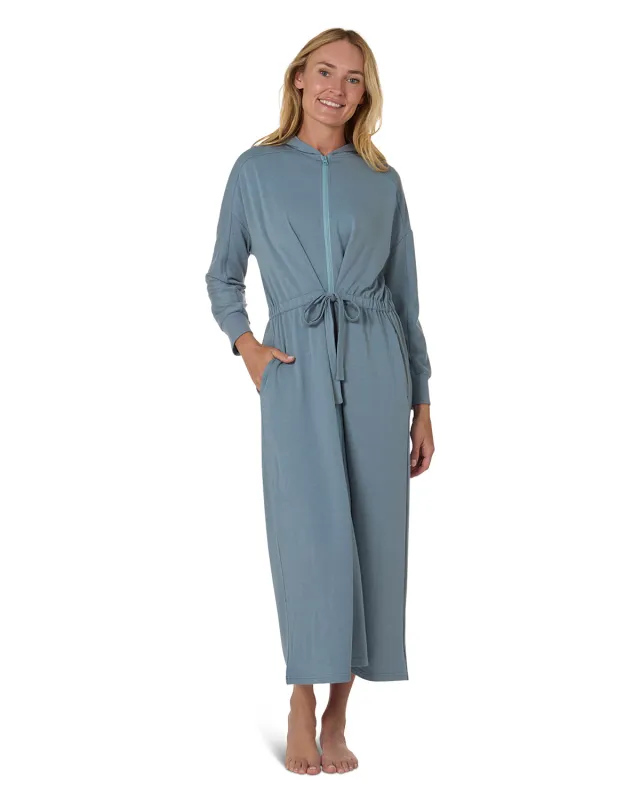 Women's Hooded Step-In Half-Zip Robe sold by MeMoi