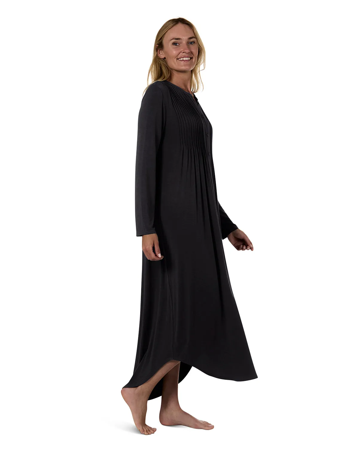 Women's Stretch Modal Pintucked Nightgown sold by MeMoi product image thumbnail 4