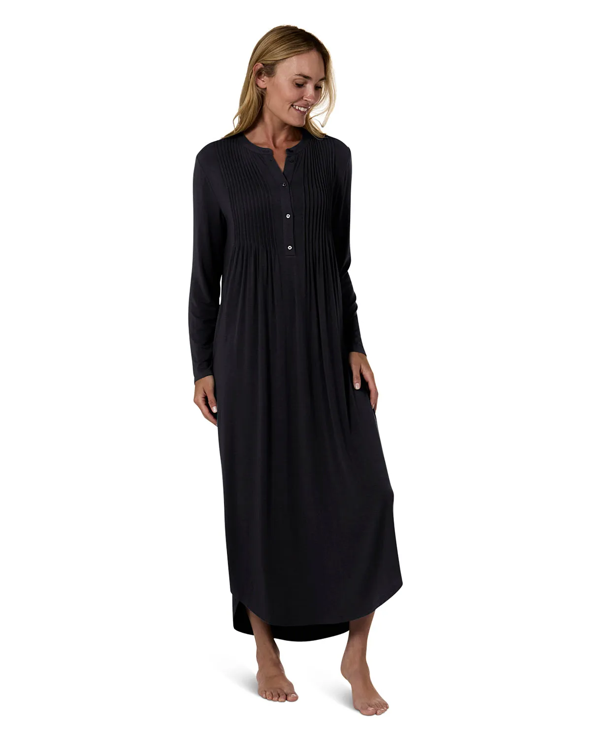 Women's Stretch Modal Pintucked Nightgown sold by MeMoi product image thumbnail 3