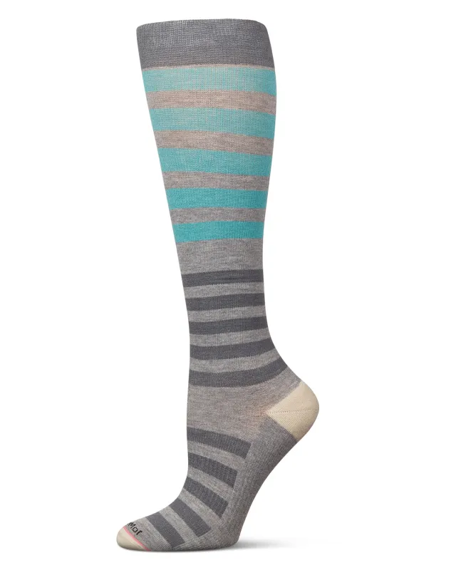 Multi Stripes 8-15 mmHg Graduated Bamboo Compression Socks sold by MeMoi