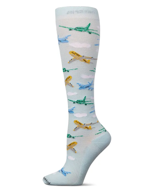 Airplanes 8-15 mmHg Graduated Bamboo Compression Socks sold by MeMoi