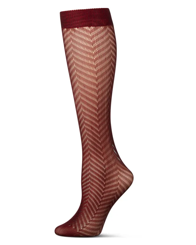 Women's Chevron Net Knee High Socks sold by MeMoi