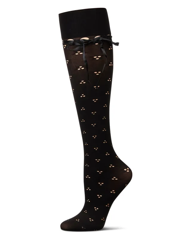 Women's Pointelle Bow Tie Knee High Socks sold by MeMoi