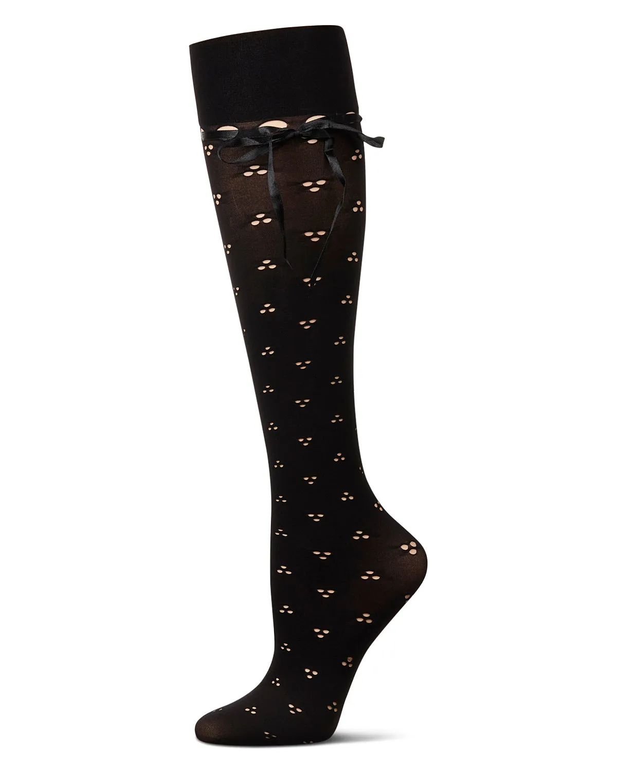 Women's Pointelle Bow Tie Knee High Socks sold by MeMoi