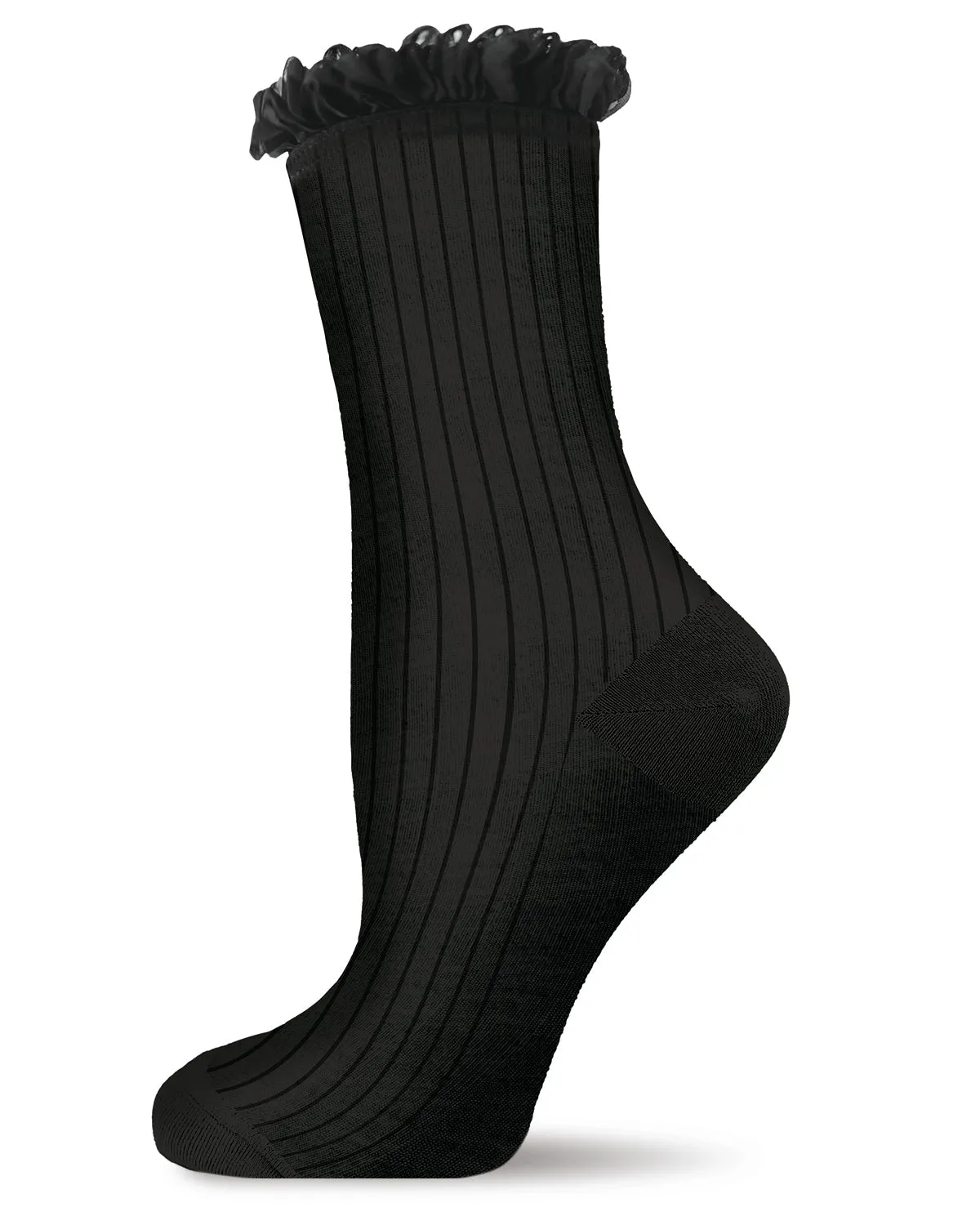Women's Fine Rib Loop Cuff Crew Socks sold by MeMoi