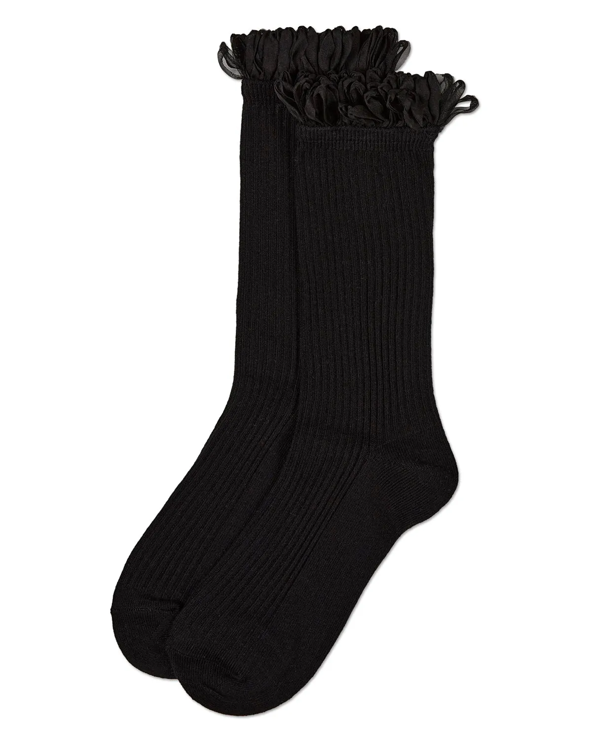 Women's Fine Rib Loop Cuff Crew Socks sold by MeMoi product image thumbnail 3