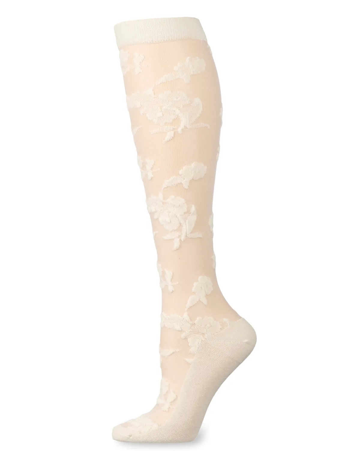 Women's Floral Fantasy Sheer Knee High Socks sold by MeMoi
