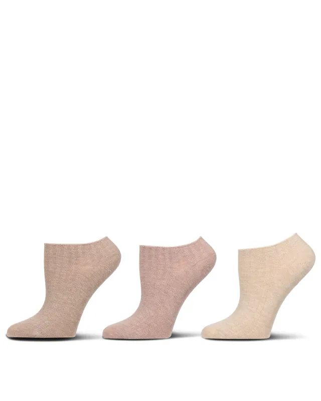 Women's 3 Pair Pack Chain Ribbed Bamboo Blend Lowcut Socks sold by MeMoi