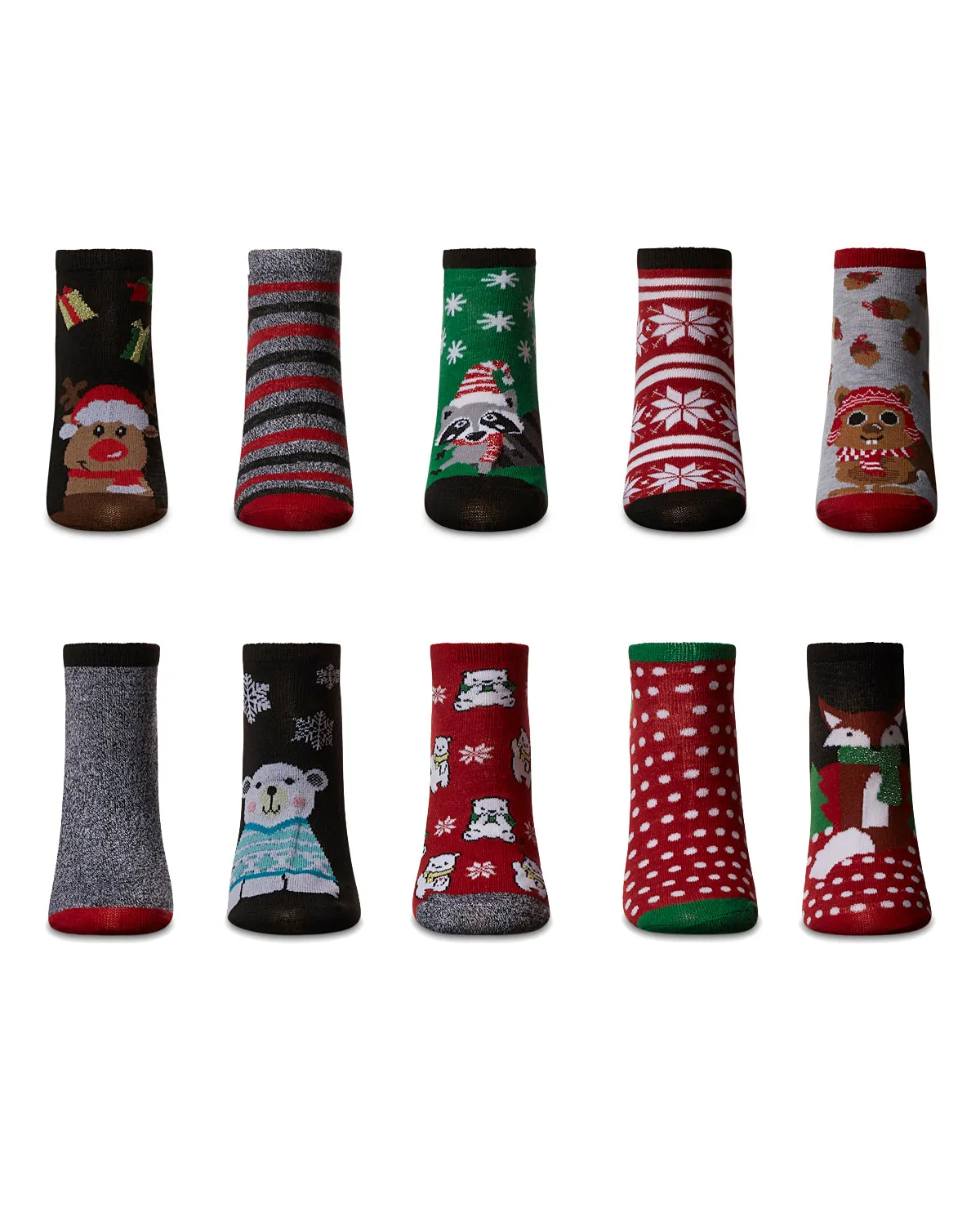 Women's 10 Pair Pack Holiday Lowcut Socks sold by MeMoi