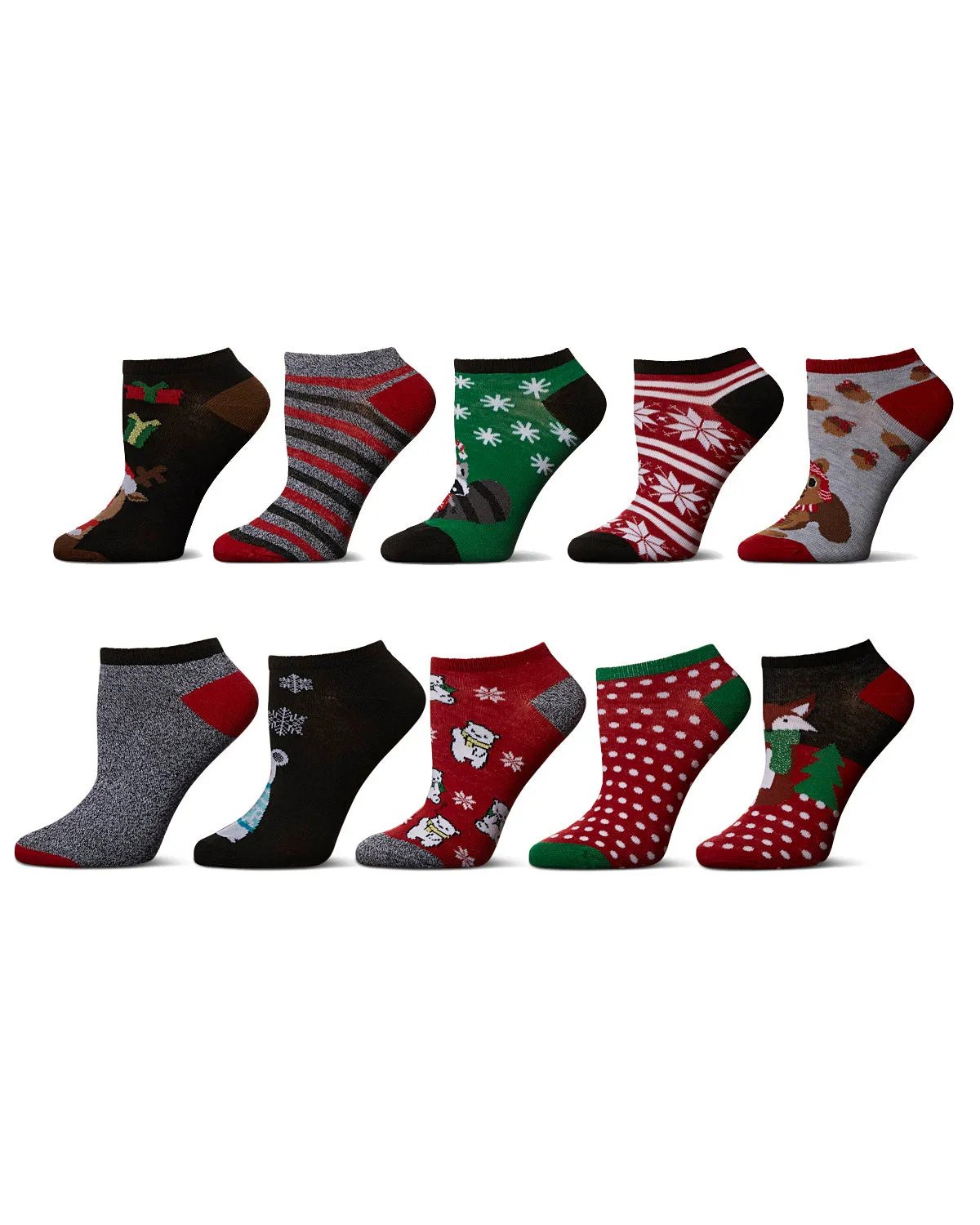 Women's 10 Pair Pack Holiday Lowcut Socks sold by MeMoi product image thumbnail 2