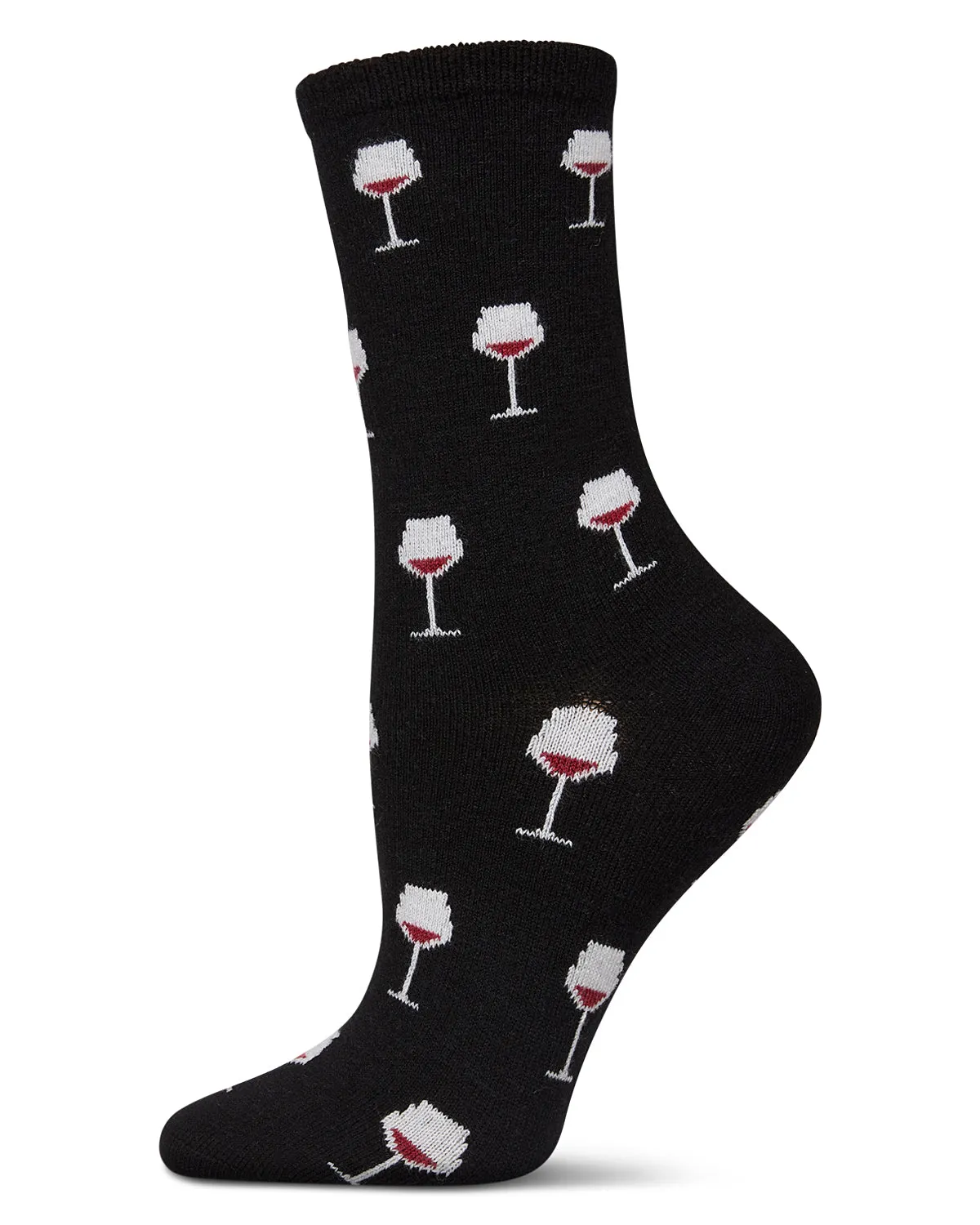 Women's Wine-Themed Cashmere Blend Novelty Crew Socks sold by MeMoi