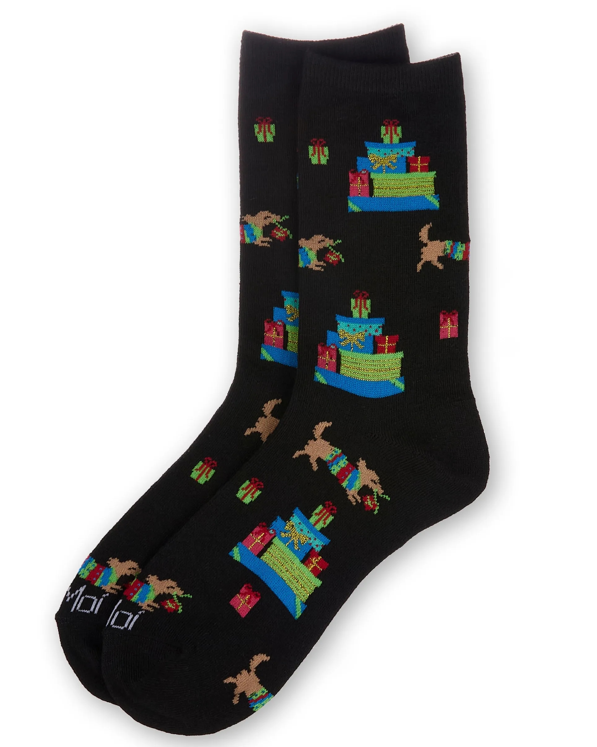Women's Pile Of Gifts Holiday Crew Socks sold by MeMoi product image thumbnail 3