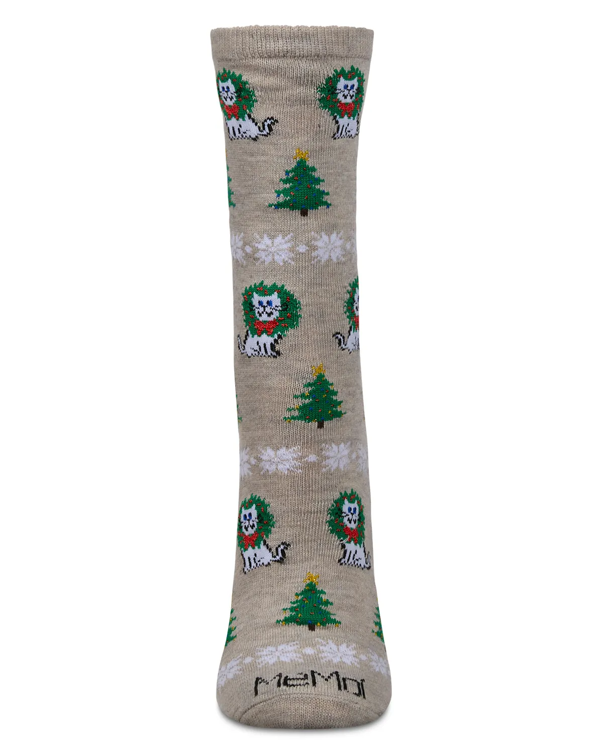 Women's Fair Isle Cat Holiday Crew Socks sold by MeMoi product image thumbnail 2