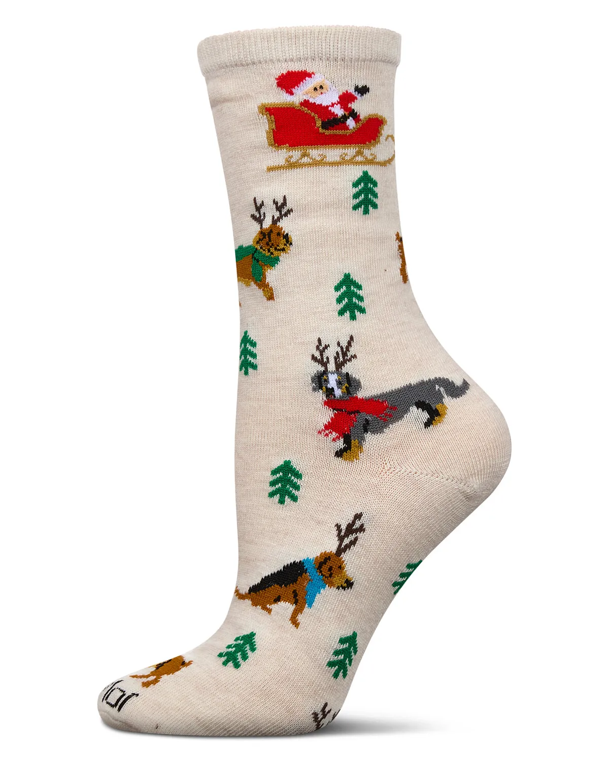 Women's Reindeer Pups Holiday Crew Socks sold by MeMoi