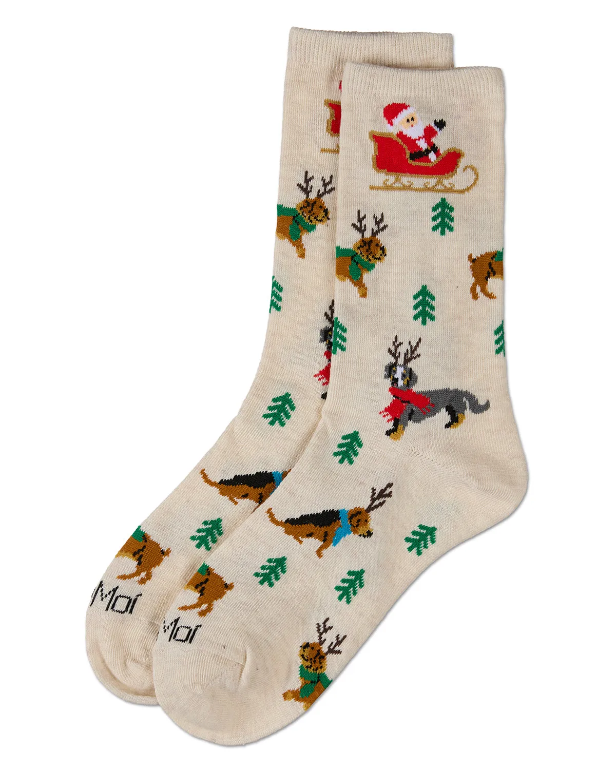 Women's Reindeer Pups Holiday Crew Socks sold by MeMoi product image thumbnail 3