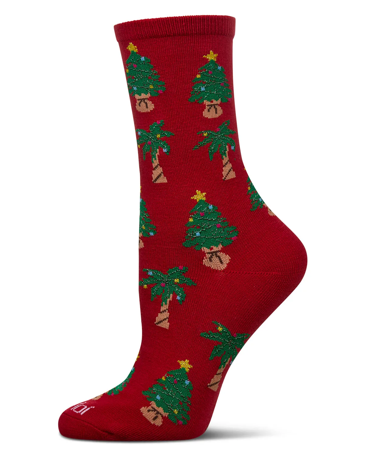 Women's Tree Paradise Holiday Crew Socks sold by MeMoi