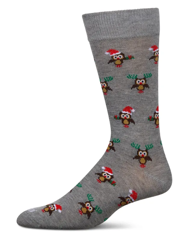 Men's "Owl" Graphics Holiday Novelty Crew Socks sold by MeMoi