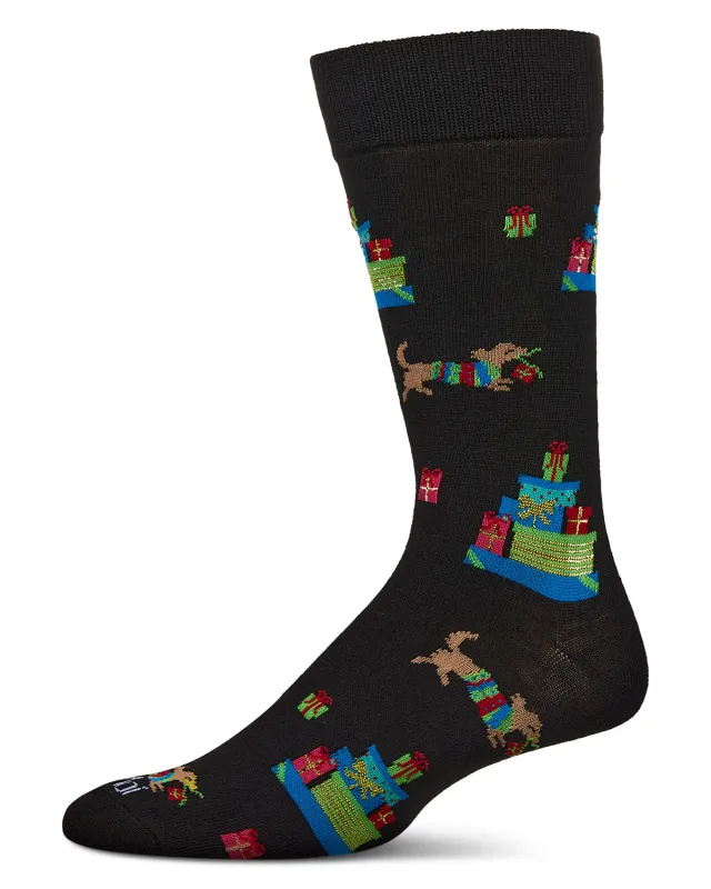 Men's Pile Of Gifts Holiday Crew Socks sold by MeMoi