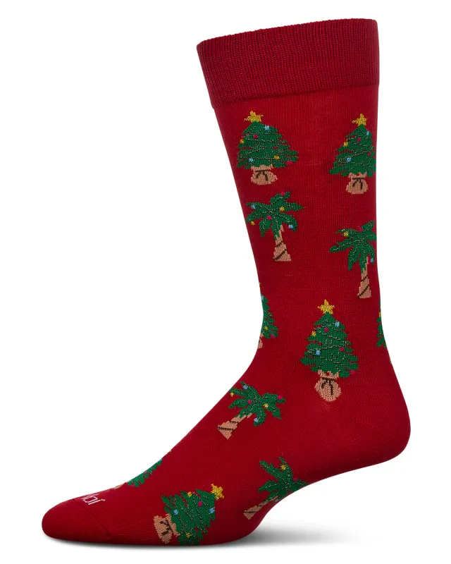 Men's Tree Paradise Holiday Crew Socks sold by MeMoi